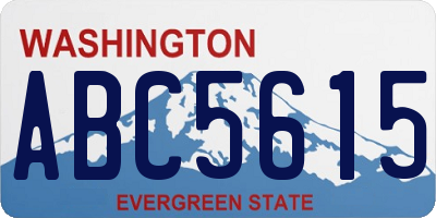 WA license plate ABC5615