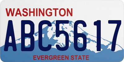 WA license plate ABC5617