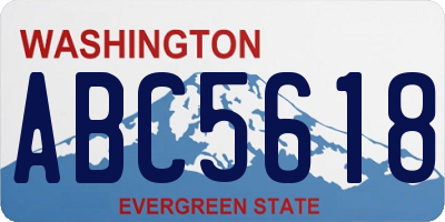 WA license plate ABC5618