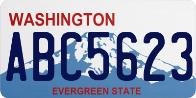WA license plate ABC5623