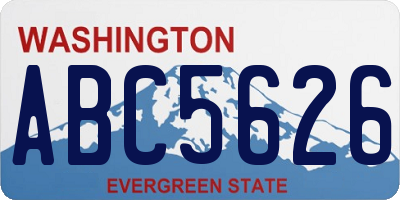 WA license plate ABC5626