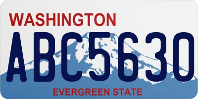 WA license plate ABC5630