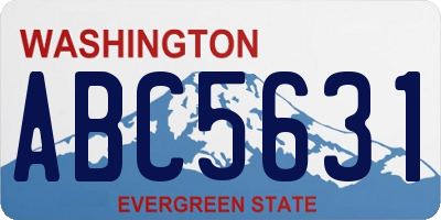 WA license plate ABC5631