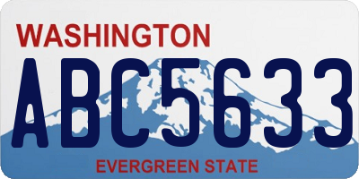 WA license plate ABC5633