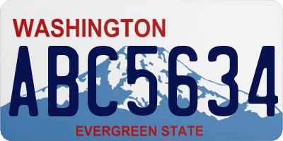 WA license plate ABC5634