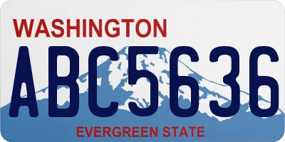 WA license plate ABC5636