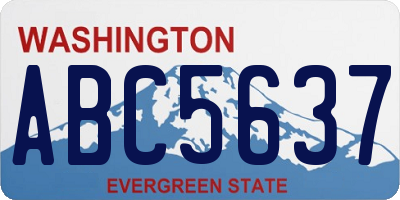 WA license plate ABC5637
