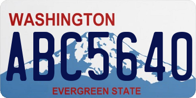 WA license plate ABC5640