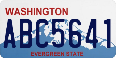 WA license plate ABC5641