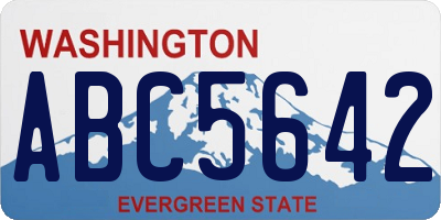 WA license plate ABC5642