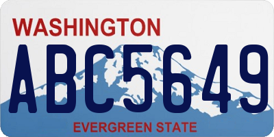 WA license plate ABC5649