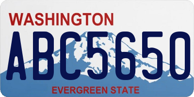 WA license plate ABC5650