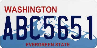 WA license plate ABC5651