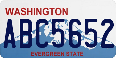 WA license plate ABC5652