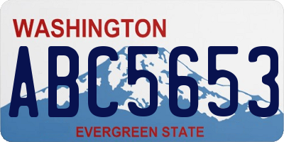 WA license plate ABC5653