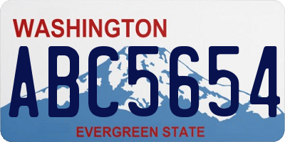 WA license plate ABC5654