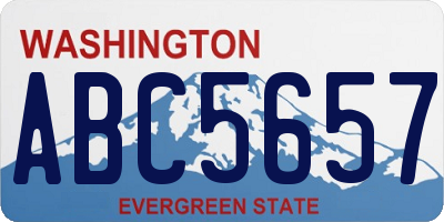 WA license plate ABC5657