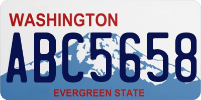 WA license plate ABC5658