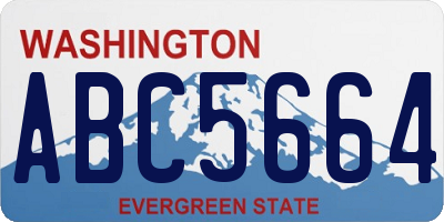 WA license plate ABC5664