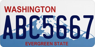 WA license plate ABC5667