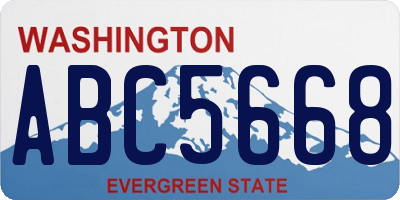 WA license plate ABC5668