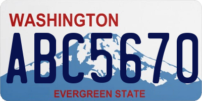 WA license plate ABC5670