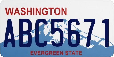 WA license plate ABC5671