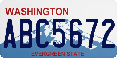 WA license plate ABC5672