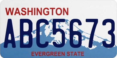 WA license plate ABC5673
