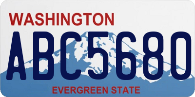WA license plate ABC5680