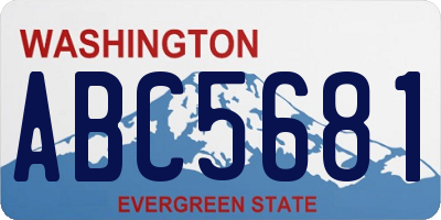 WA license plate ABC5681
