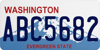 WA license plate ABC5682
