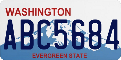 WA license plate ABC5684