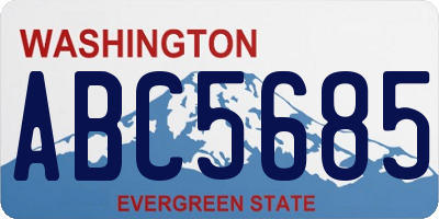 WA license plate ABC5685