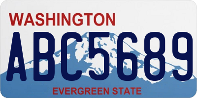 WA license plate ABC5689