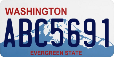 WA license plate ABC5691