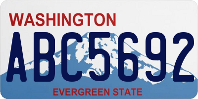 WA license plate ABC5692