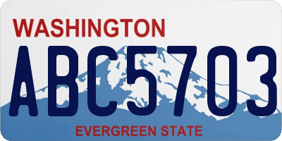 WA license plate ABC5703