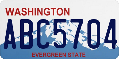 WA license plate ABC5704