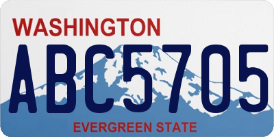WA license plate ABC5705