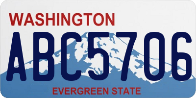WA license plate ABC5706