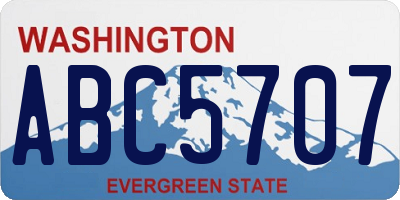 WA license plate ABC5707