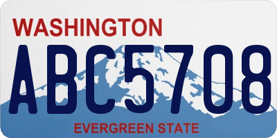 WA license plate ABC5708