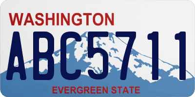 WA license plate ABC5711