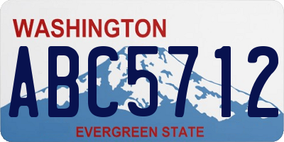 WA license plate ABC5712
