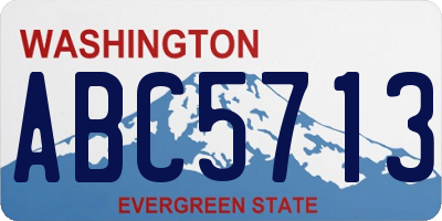 WA license plate ABC5713