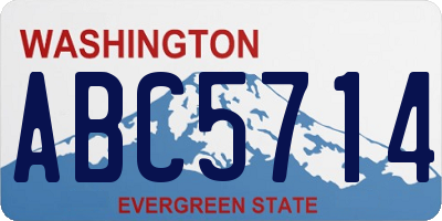 WA license plate ABC5714