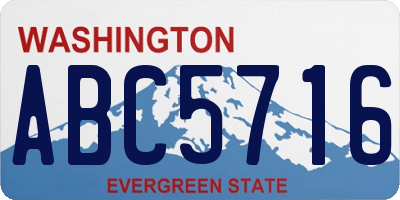 WA license plate ABC5716