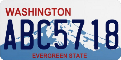 WA license plate ABC5718