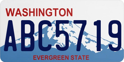 WA license plate ABC5719